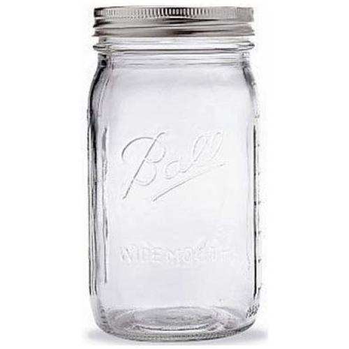 Ball Quart Jar with Silver Lid, Wide Mouth, 1 Jar