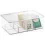 mDesign Stackable Plastic Tea Bag Holder Storage Bin Box for Kitchen Cabinets, Countertops, Pantry - Organizer Holds Beverage Bags, Cups, Pods, Packets, Condiment Accessories - 4 Pack - Clear mDesign Stackable Plastic Tea Bag Holder Storage Bin Box for Kitchen Cabinets, Countertops, Pantry - Organizer Holds Beverage Bags, Cups, Pods, Packets, Condiment Accessories - 4 Pack - Clear