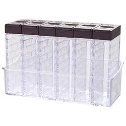 Lovhop Acrylic Transparent Seasoning Jar, Salt and Pepper Storage Container, 6 Sets