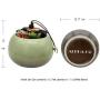 Tea Canister for Loose Tea, Alpha Go Coffee Canister with Natural Mini Gourd Scoop for Kitchen Food Storage, Ceramic Container (Green, Small)