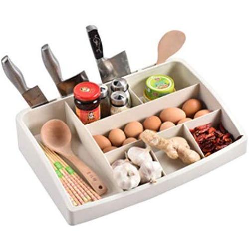 HFREOI Multifunctional Storage Shelf Spice Rack with Tiered Levels of Storage for Spice Bottles, Jars, Seasonings, Baking Supplies Powder Mixes, Spices, Snacks