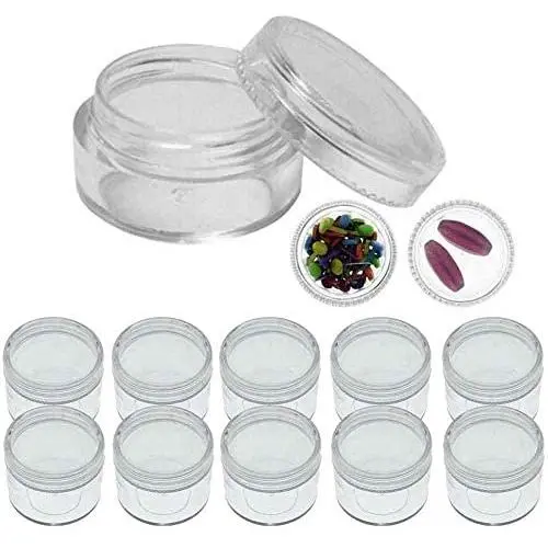 10 Clear Empty Containers Jars Cosmetic Pot Small Travel Sample Cream Makeup Jar 10 Clear Empty Containers Jars Cosmetic Pot Small Travel Sample Cream Makeup Jar