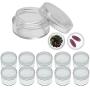 10 Clear Empty Containers Jars Cosmetic Pot Small Travel Sample Cream Makeup Jar