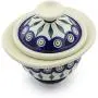 Poltieren-Glasvase 13 cm (Motiv: Pfau-Blätter) + Echtheitszertifikat