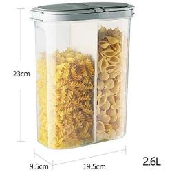 Storage Jars,Food Storage Containers With Airtight Lids,Cereal Storage Containers Airtight 2600Ml With Scale,Food Storage Tank Transparent 2Grid,Save Space,Durable,Grey