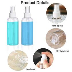 Spray Bottles 2oz/50ml Small Spray Bottle Plastic for Household Travel Cleaning Perfume Essential Oils with 3pcs Funnels 24pcs Labels 1pcs Dropper (12 Pack)