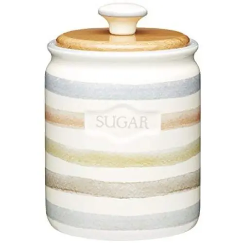 Kitchencraft Classic Collection Striped Ceramic Sugar Container, 800ml (28 Fl Kitchencraft Classic Collection Striped Ceramic Sugar Container, 800ml (28 Fl