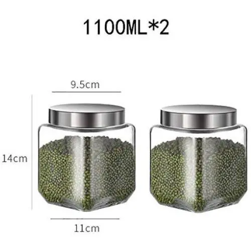 Bocal en verre étanche avec couvercle - Pot en verre pour la maison/stockage - Collection variée de contenants vintage étanches pour aliments secs (1.1L) Bocal en verre étanche avec couvercle - Pot en verre pour la maison/stockage - Collection variée de contenants vintage étanches pour aliments secs (1.1L)