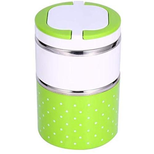 Stainless Steel Insulated Lunch for Kids Large Leak-Proof Storage Jar for Hot/Cold Food, Soups, Liquids - BPA Free - Fits Most Lunch Boxes And Bags,Green,2layer