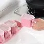 DUDDP Lager Spice-Set, Gewürzbox mit Deckel, Wiederverwendbare Gewürzgläser, Gewürzbox mit Löffel (Farbe: Rosa3)
