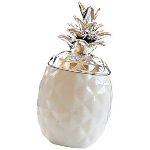 Ceramic Pineapple Shaped Spice Jar Seasoning Can Kitchen Canisters Sugar Salt Pepper Spice Jam Pot Storage Box for Jewelry, Home Organizer