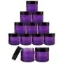 Beauticom 30 Pieces 30G/30ML(1 Oz) Thick Wall Round PURPLE CLEAR Plastic Container Jars with Black Flat Top Lids - Leak-Proof Jar - BPA Free