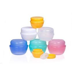 Ewanda store 30 Pcs 5G/5ML Mushroom Shape Cosmetic Sample Packing Empty Containers Bottles Plastic Pot Jars for Face Cream,eyeshadow, Nails, Powder,Mixed Color