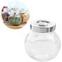 2Pcs Glass Sealed Cans Portable Round Storage Bottle Grain Container Storage Jar For Seasoning Candy Spice