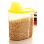 Plastic Food Kitchen Container Sealed Crisper Grains Tank Storage Kitchen Sorting Rice Storage Box Container Jars,Yellow,2.5L
