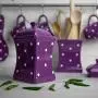 Bocal en céramique grand format 31,5 oz/900 ml motifs violet et blanc à pois – fabrication artisanale, pour cuisine, rangement, idéal comme bocal à biscuits ou cadeau de maison. Bocal en céramique grand format 31,5 oz/900 ml motifs violet et blanc à pois – fabrication artisanale, pour cuisine, rangement, idéal comme bocal à biscuits ou cadeau de maison.