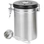 Suneric Airtight Coffee Canister | Vacuum Sealed Container With Cantilever Lid | Co2 Gas Release Wicovalve & Numerical Day/Month Tracker | Include Stainless Steel Coffe Measuring Scoop (Large)