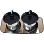 Glass Spice Bottle Spice Jar with Stainless Steel Spoon Kitchen Supplies Seasoning Box Glass Spice Jar Sugar Jar Kitchen Storage Bottle & Tray