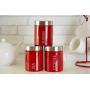 Premier Housewares Liberty Tea, Coffee and Sugar Canisters - Set of 3, Red