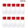 10/25PCS 100ML Clear Plastic Spice Jars with Red/Green Cap, Bottles Containers Spice Containers Spice Bottles Seasoning Organizer Salt Pepper Seasoning Jar With Rotating Lid Sendk