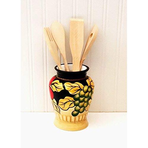 Winter Fruit Kitchen Utensil Holder Tuscany Black Decor14&quotH, 85938 by ACK