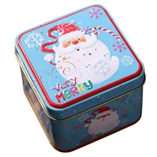 Metallbehälter für Weihnachtskekse, Weihnachts- und Neujahrsgeschenke, Dose für Weihnachtsgebäck, Blechbox für Süßigkeiten, Weihnachtsdeko, Geschenkbox.