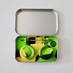 Wax Carving Travel Kit - Stainless Steel Tin Box 2-5ml Silicone Wax Container and Picker Tools Set ExtractPura