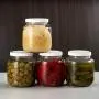 64 oz - 2 Quart Glasmachtig (4er Pack) - Weite Öffnung, Kunststoff-Airtight Deckel, USDA-Zugelassen, BPA-frei, Geschirrspülergeeignet für Fermentieren, Sonnen Tee, Kombucha, Trocken Lebensmittel Lagerung, Klar