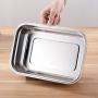 E-House Kitchen Storage Containers Meal Prep Food Containers Set Dry Goods Storage Jars 3/4/7/10/12L Leak Proof Stainless Steel Bento Box Rectangle Lunch Container - Silver 4l