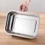 Boîtes de Rangement de Cuisine E-House, Boîtes de Repérage Alimentaire, Boîtes de Conservation en Acier Inoxydable, Boîte Rectangulaire Bento 4L Étanchée - Argent
