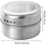 Hemoton 12pcs Magnetic Spice Tin Storage Spice Containers Magnetic Spice Jars Organizer Storage Condiment Container Set,Window Top Lid with Sift or Pour, Magnetic on Refrigerator and Grill