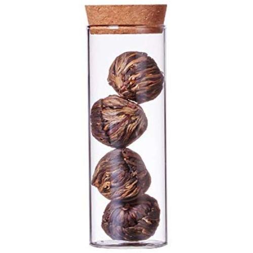 WANGLX ST Glass Storage Jar Wood Lid Food Storage Tank Cereal Storage Container Sealed Cans Dried Fruit Sealed Bottle, A