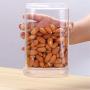 Glass Sealed Jars Cans With Bamboo Lid Tea Coffee Sugar Kitchen Storage Bulk Food Container Set Organization Square Jar 600ML