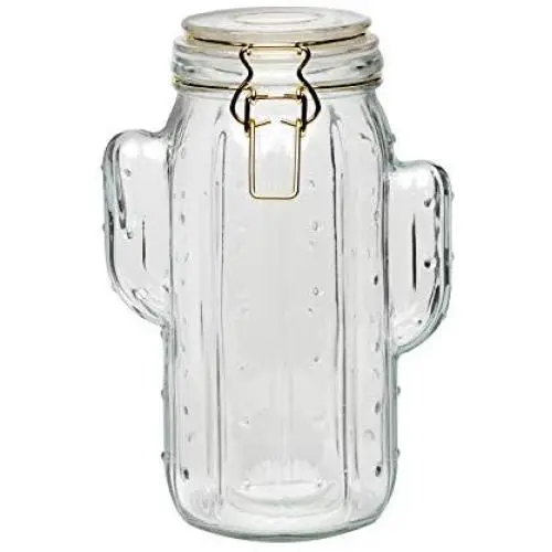Bouteille hermétique Amici Home Saguaro en verre, décorative, contenante 1400 ml (Grande) avec couvercle hermétique pour conservation des aliments secs. Bouteille hermétique Amici Home Saguaro en verre, décorative, contenante 1400 ml (Grande) avec couvercle hermétique pour conservation des aliments secs.