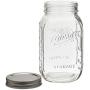 Mason Craft & More Kitchen Jam/Jelly Wide Mouth Glass Canning Jar Set, 32 Ounce Canning Jars Pack of 4