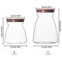 Glasbehälter JIAQI mit Bambusdeckel und Silikonring, luftdichter Behälter für Pasta, Tee, Kaffee, Kekse, Gewürze und mehr, 700ml/23,67oz