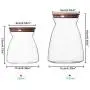JIAQI Glass Storage Jar with Natural Bamboo Wood Lid & Silicone Seal Ring, Kitchen Glass Food Storage Containers Airtight Canister for Pasta, Tea, Coffee, Cookies, Spice and More, 700ml/23.67oz