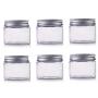 6Pcs 8 oz Clear Round Plastic Jars with Aluminium Lid - Empty Cosmetic Containers Bottle Case Pot for Storage Food Sample Lotion Facial Cream Mask Ointment Tea Pill