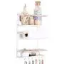 Kitchen Rack - Magnetic Fridge Organizer - 18x12.7x5 INCH - Paper Towel Holder, Rustproof Spice Jars Rack, Heavy-duty Refrigerator Shelf Storage Including 6 Removable Hooks (WHITE) - 2019 New Design Kitchen Rack - Magnetic Fridge Organizer - 18x12.7x5 INCH - Paper Towel Holder, Rustproof Spice Jars Rack, Heavy-duty Refrigerator Shelf Storage Including 6 Removable Hooks (WHITE) - 2019 New Design