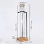 Klare Glas Kaffeebohnenbehälter mit Bambuschachdeckel, Küchenschrankbehälter für loser Tee, Kekse, Süßigkeiten, Nüsse, Glasbehälter 24 x 3 Zoll