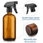 Titanker 2-Pack Spray Bottle, Amber Glass Spray Bottles, Empty Mist Spray Bottle Trigger Sprayer, Refillable 16oz Container for Essential Oils, Cleaning Solutions, Water (Brown)