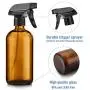 Titanker 2er Pack Sprühflaschen, Bernstein Glas Sprühflaschen, Leere Sprühflasche mit Auslöser, Wiederbefüllbar 16 oz für ätherische Öle, Reinigungsmittel, Wasser (Braun)