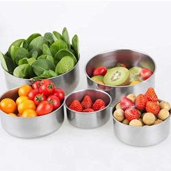 Has_Shop 5 Pcs Stainless Steel Food Storage Bowl with Lid BPA Free Kitchen Accessories