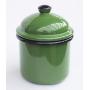 DanDiBo Storage tin 501Z Tin 15 cm enamelled Vintage Cottage Style Flour tin Enamel Tea jar Coffee jar (green)