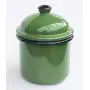 DanDiBo Lagerwarein Metallbehälter für Mehl 501Z Zinn 15 cm Enamellierter Vintage Cottage Stil Mehlkanne Enamel Teekanne Kaffee Kanne (grün)