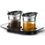 Glass Spice Bottle Spice Jar with Stainless Steel Spoon Kitchen Supplies Seasoning Box Glass Spice Jar Sugar Jar Kitchen Storage Bottle & Tray