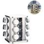 DUDDP Storage Spice lar set Rotating Spice Rack,Thicken Bottom, Stainless Steel Spice Rack,For 12 Spice Jars With Lids,Free Standing Spice Rack Organiser With Kitchen Storage Jars For Spice