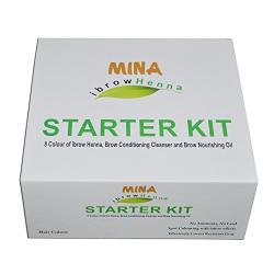 Mina ibrow Henna Starter Kit (8 Colors of ibrow Henna, Brow Conditioning Cleanser & Brow Nourishing Oil)