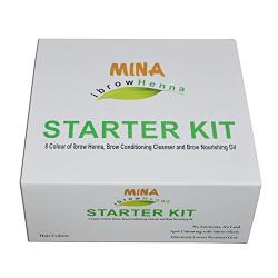 Mina ibrow Henna Starter Kit (8 Colors of ibrow Henna, Brow Conditioning Cleanser & Brow Nourishing Oil)