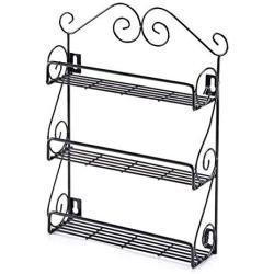 Kitchen Storage,Spice Rack- 4 Tier Wall Mount Spice Rack Organizer Metal Kitchen Wire Kitchen Spice Storage Shelf for Spice Jar, Can, Bottle and more Cutlery Racks Storage